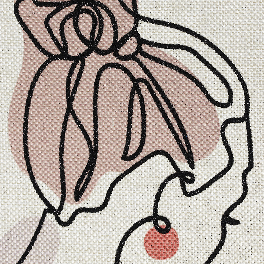Arte de pared de pintura de mujer de línea minimalista de arpillera enmarcada (10)