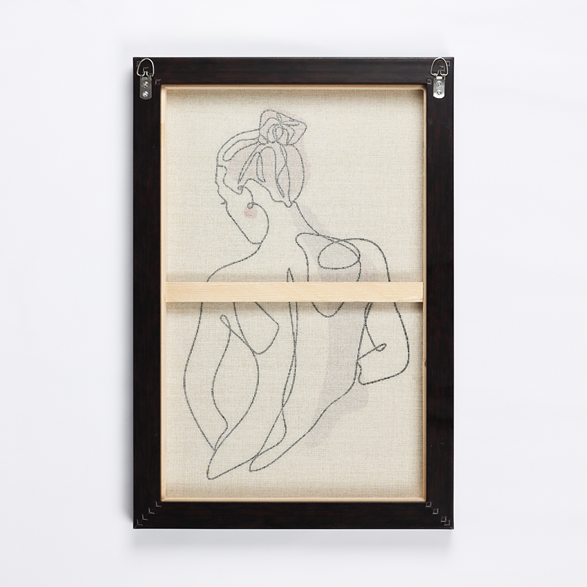 I-Burlap Minimalist Line Frame Painting Wall Art yowesifazane (11)